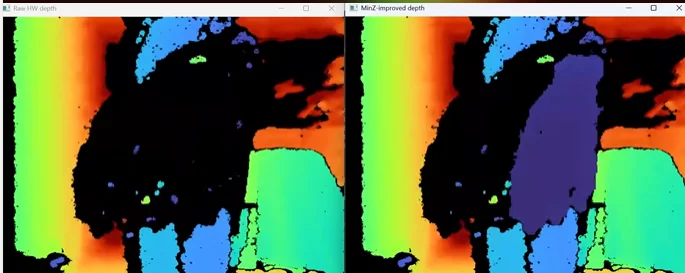 Extending Stereo Depth to 2 cm with Min-Z